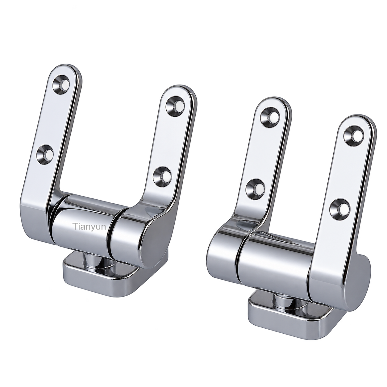 TY-S028 Top-Mount Adjustable Toilet Seat Soft Close Hinges Rotary Damper D-shape Base Chrome product view