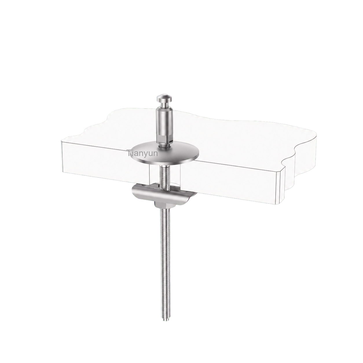 Push-Button Quick-Release Toilet Seat Mounting Kit with Fixed Base and Slot Top Lock product view