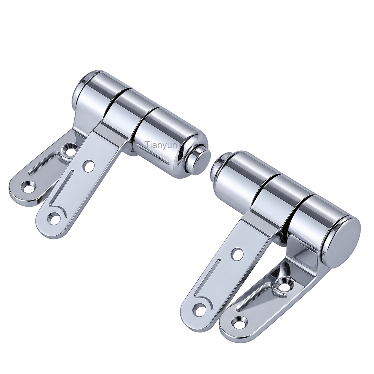TY-P029A Chrome Plated Zinc Alloy Soft Close Toilet Seat Hinges with Two-Button Quick Release and Adjustable Top Fixing Bases product view
