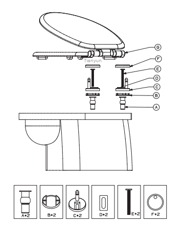 TY-P029A Chrome Plated Zinc Alloy Soft Close Toilet Seat Hinges with Two-Button Quick Release and Adjustable Top Fixing Bases product view