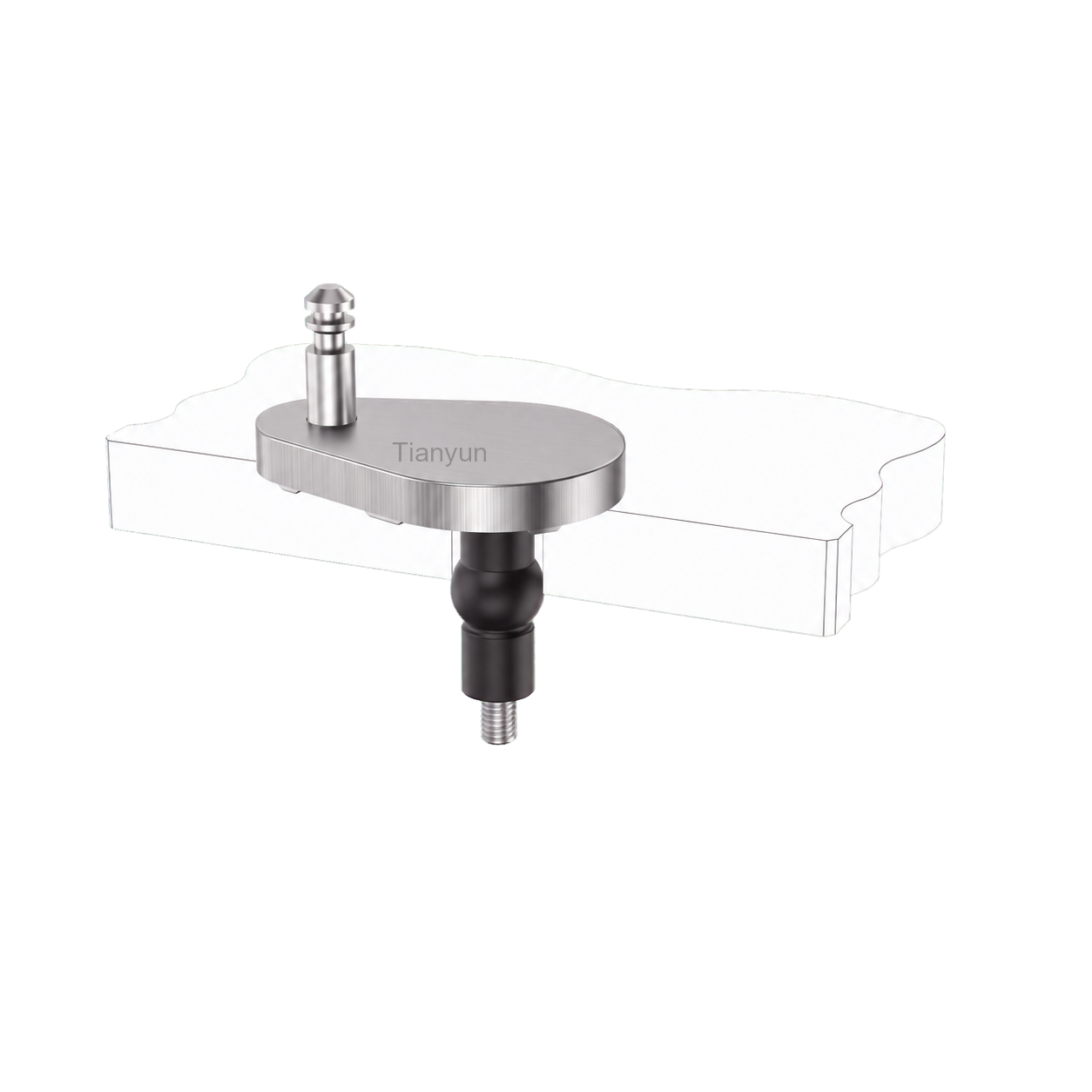Push-Button Quick-Release Toilet Seat Mounting Kit with Adjustable Teardrop Base and Rubber Expansion Top Fixing product view