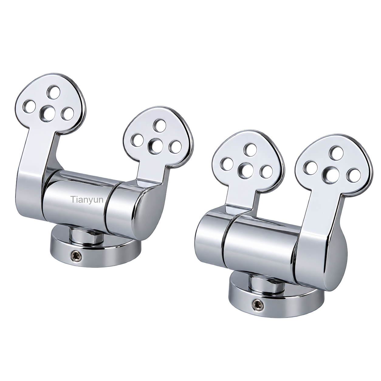 TY-A023 Chrome-Plated Zinc Alloy Soft-Close Barrel Hinge Set for Wooden and Resin Toilet Seats product view