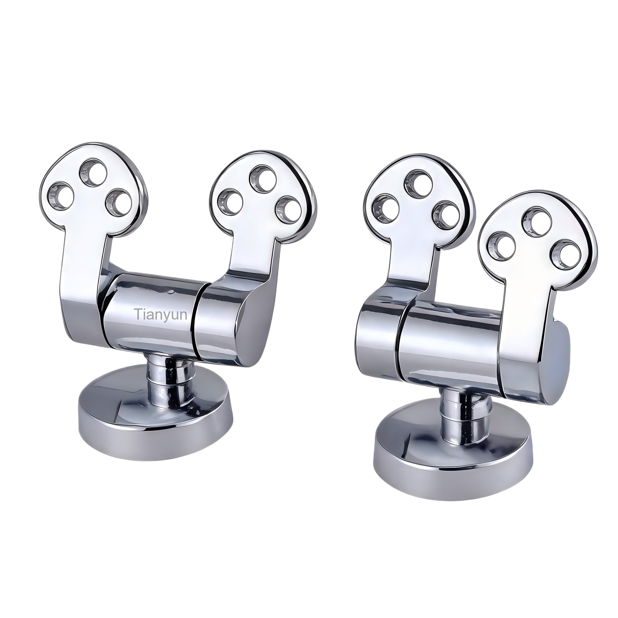 TY-K023 Chrome-Plated Zinc Alloy Quick-Release Soft-Close Barrel Hinges for Wooden and MDF Toilet Seats product view