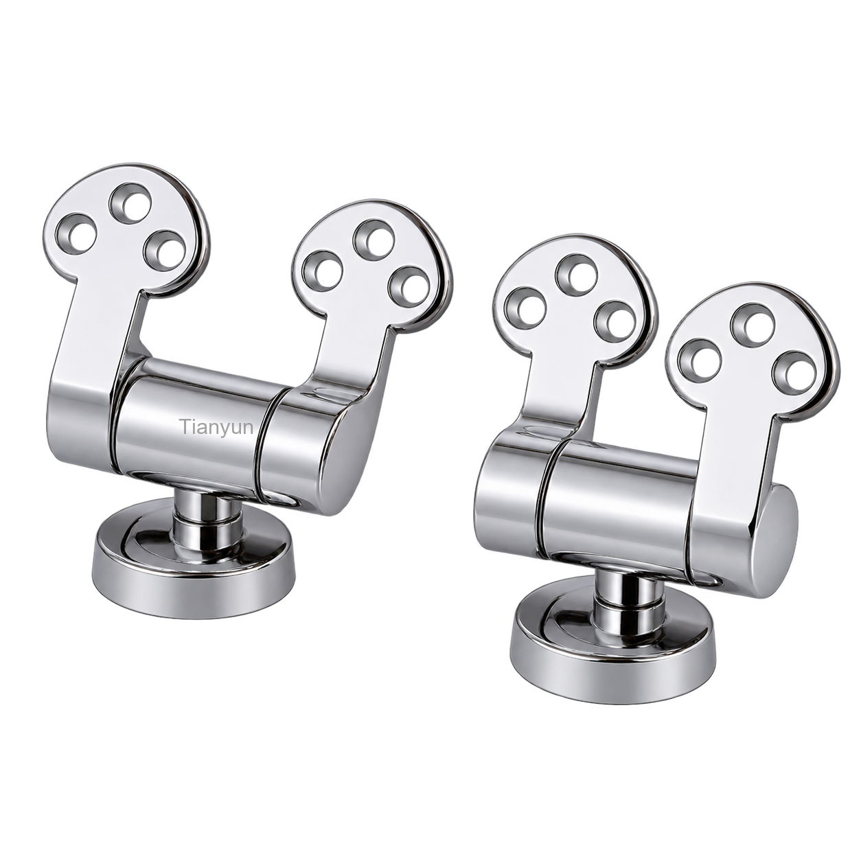 TY-A023 Chrome-Plated Zinc Alloy Soft-Close Barrel Hinge Set for Wooden and Resin Toilet Seats product view