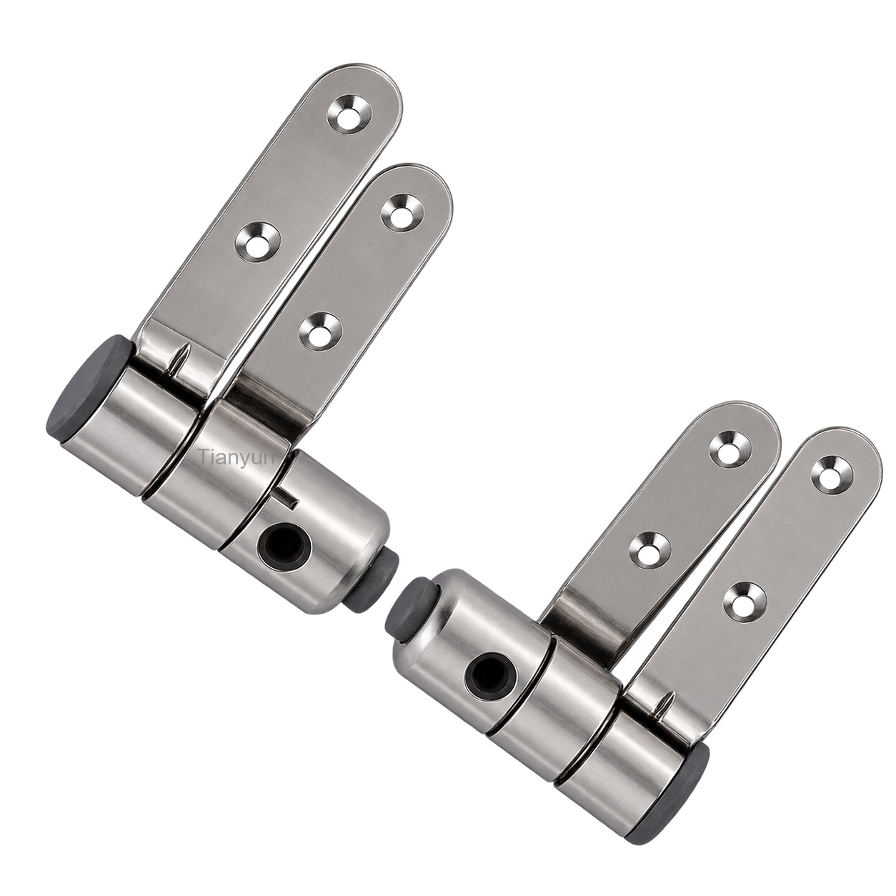TY-P029D Brushed Stainless Steel Two-Button Quick Release Toilet Seat Hinges with Soft Close and Adjustable Top Fixing product view