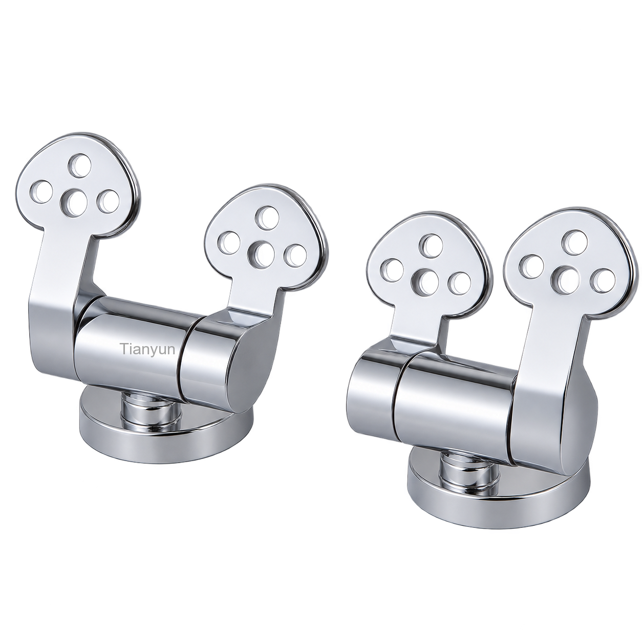TY-K023 Chrome-Plated Zinc Alloy Quick-Release Soft-Close Barrel Hinges for Wooden and MDF Toilet Seats product view