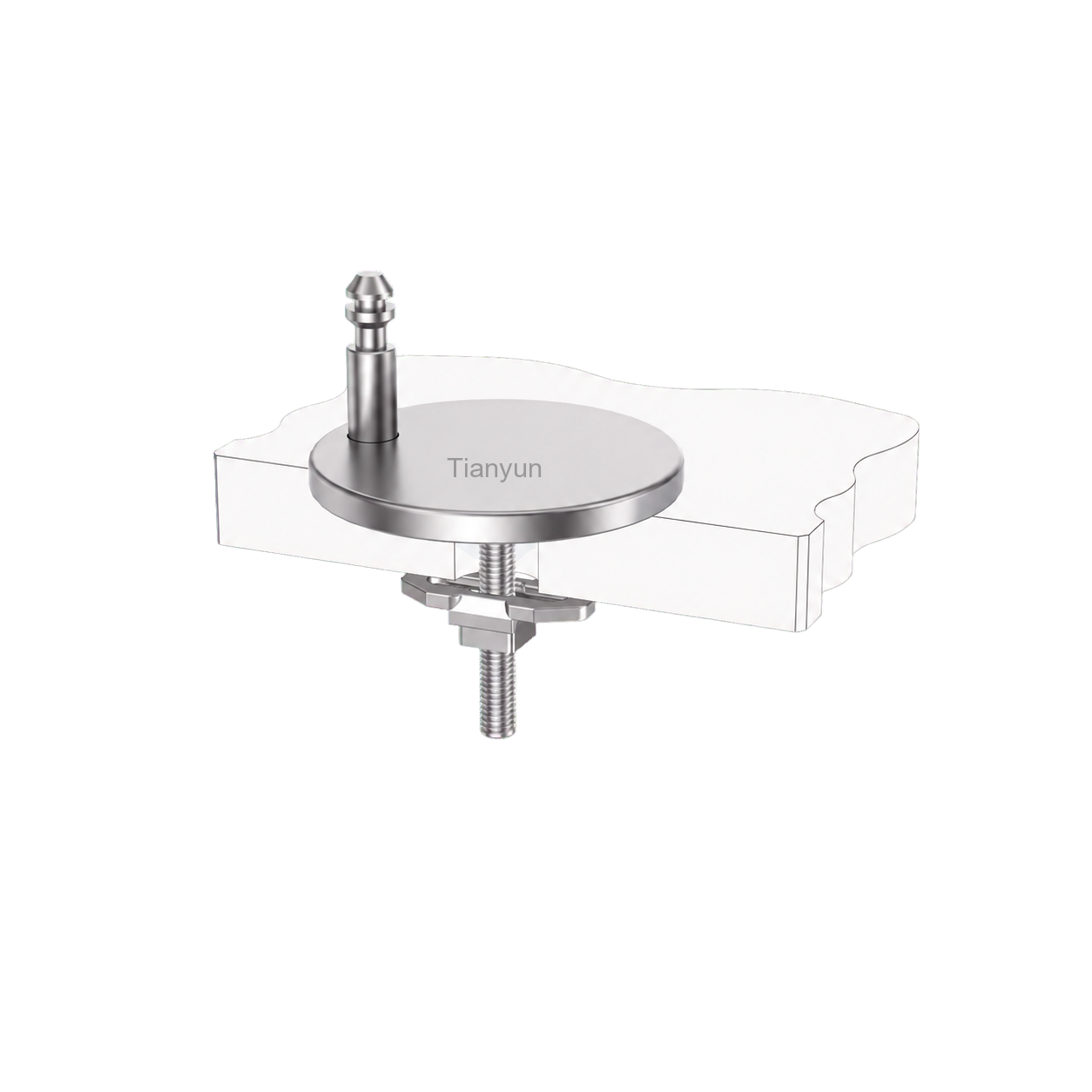 Push-Button Quick-Release Toilet Seat Mounting Kit with Adjustable Base and Boat-Type Top Lock product view