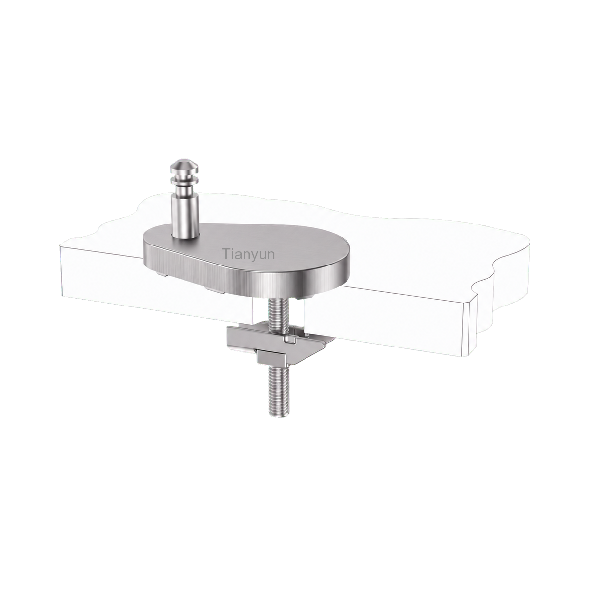 Push-Button Quick-Release Toilet Seat Top Fixing Kit with Adjustable Teardrop Base and Wedge Top Lock product view
