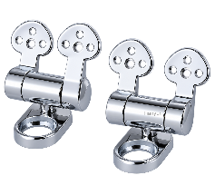 TY-S023 Chrome-Plated Adjustable Top-Fixing Zinc Alloy Soft-Close Hinges with Expansion Plugs for MDF, Wood, Bamboo and Resin Toilet Seats