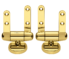 TY-P022GP Brushed Gold Zinc Alloy Soft-Close Hinges for Wooden Toilet Seats, Secure Metal Construction and Bottom Fixing