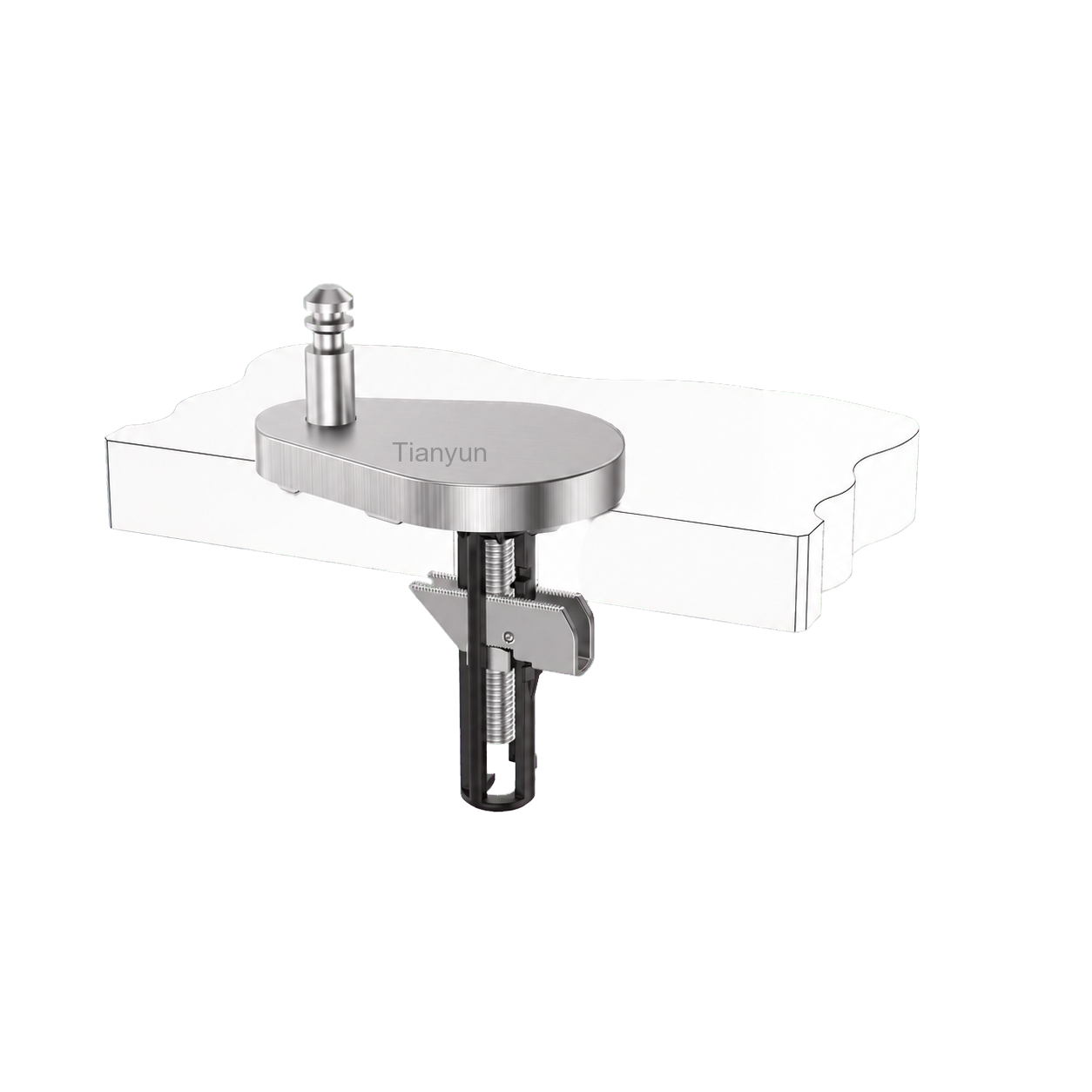 Adjustable Push-Button Quick-Release Toilet Seat Kit with Teardrop Base and M5 Lift-Off Top Fixing product view