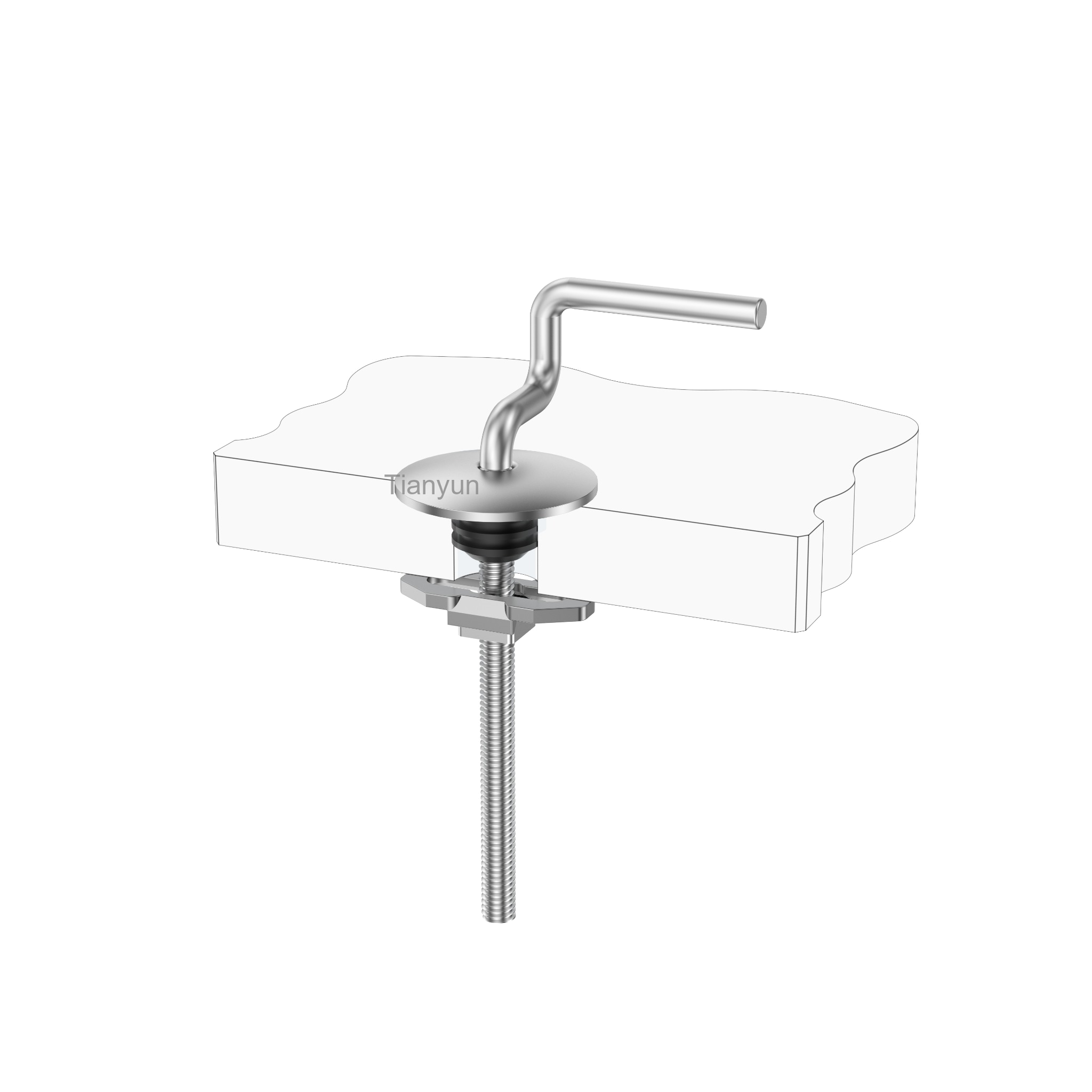 Classic Toilet Seat Top Fixing Kit with Stainless Steel Boat-Shaped Locking Plate product view