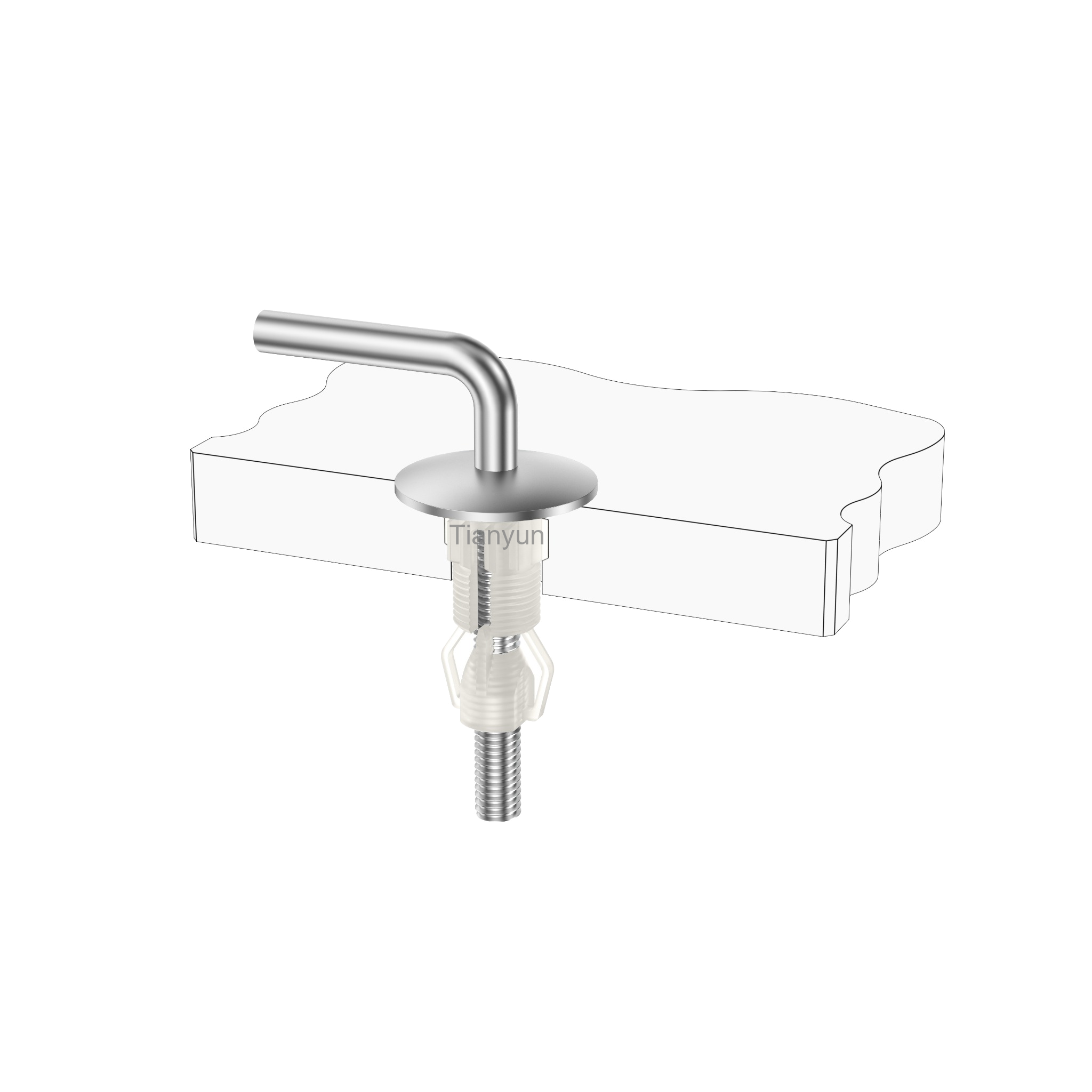 Fixed-Base Traditional Toilet Seat Hinge with Nylon Expanding Top Fixing for Blind-Hole WC Pans product view