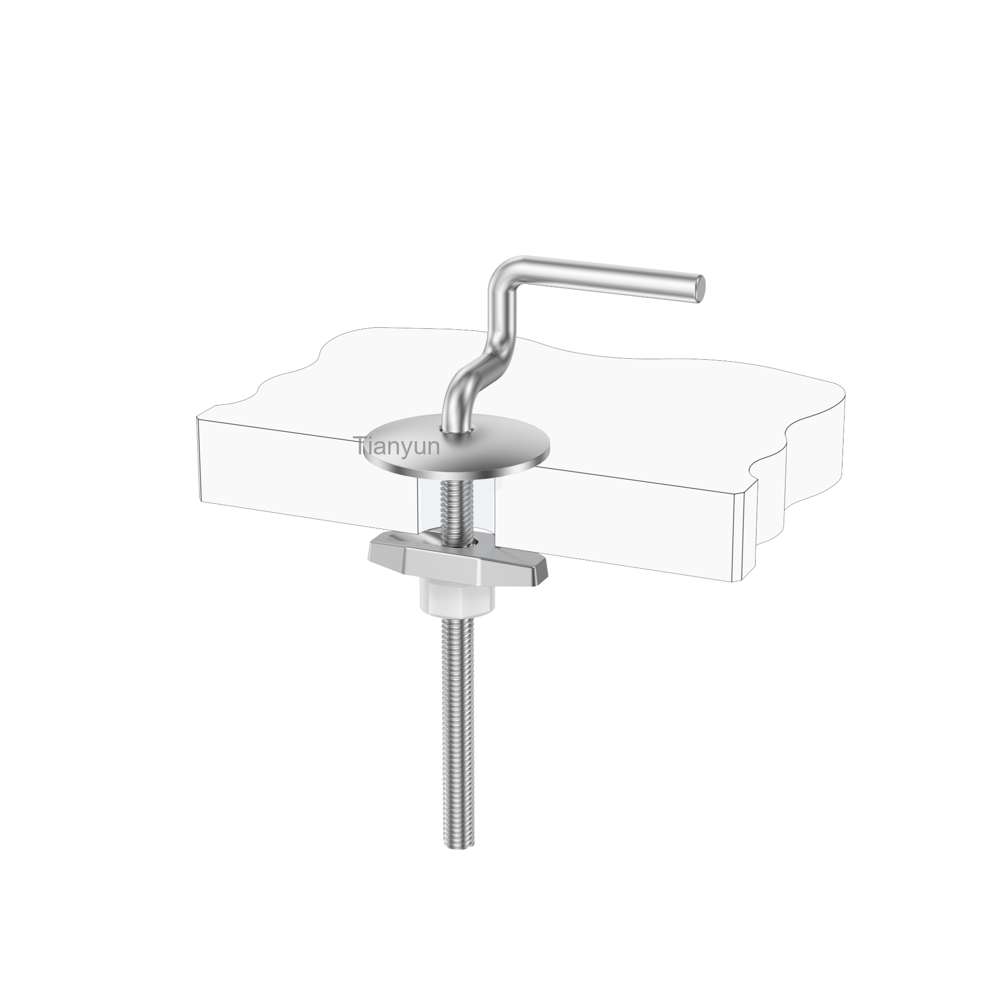 Stainless Steel Boat-Type Top Fixing Kit for Traditional Toilet Seats product view