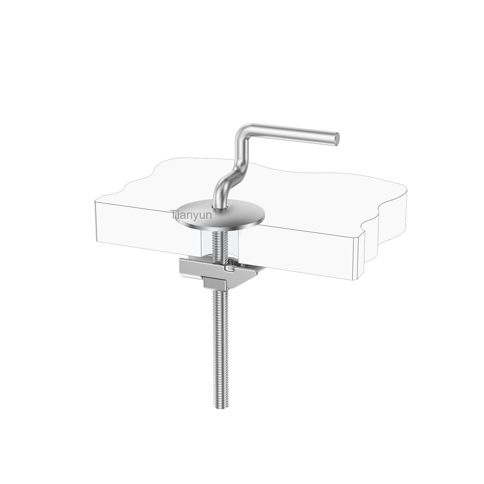 Fixed-Base Hinge Kit for Classic Toilet Seats with Wedge Locking Plate and Stainless Steel Square Nut product view