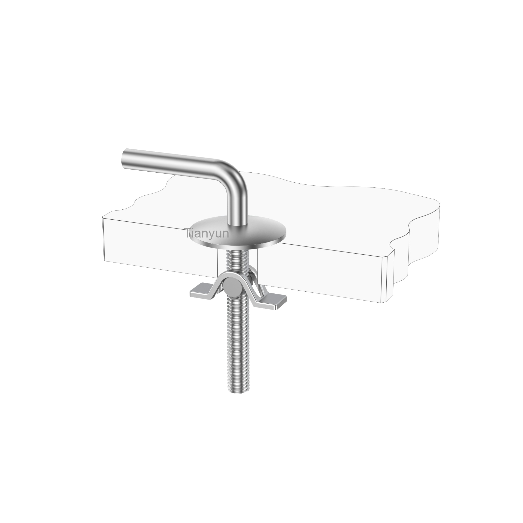 Fixed-Base Toilet Seat Hinge with Arch-Shaped Top Lock for Traditional WC Seat OEM product view