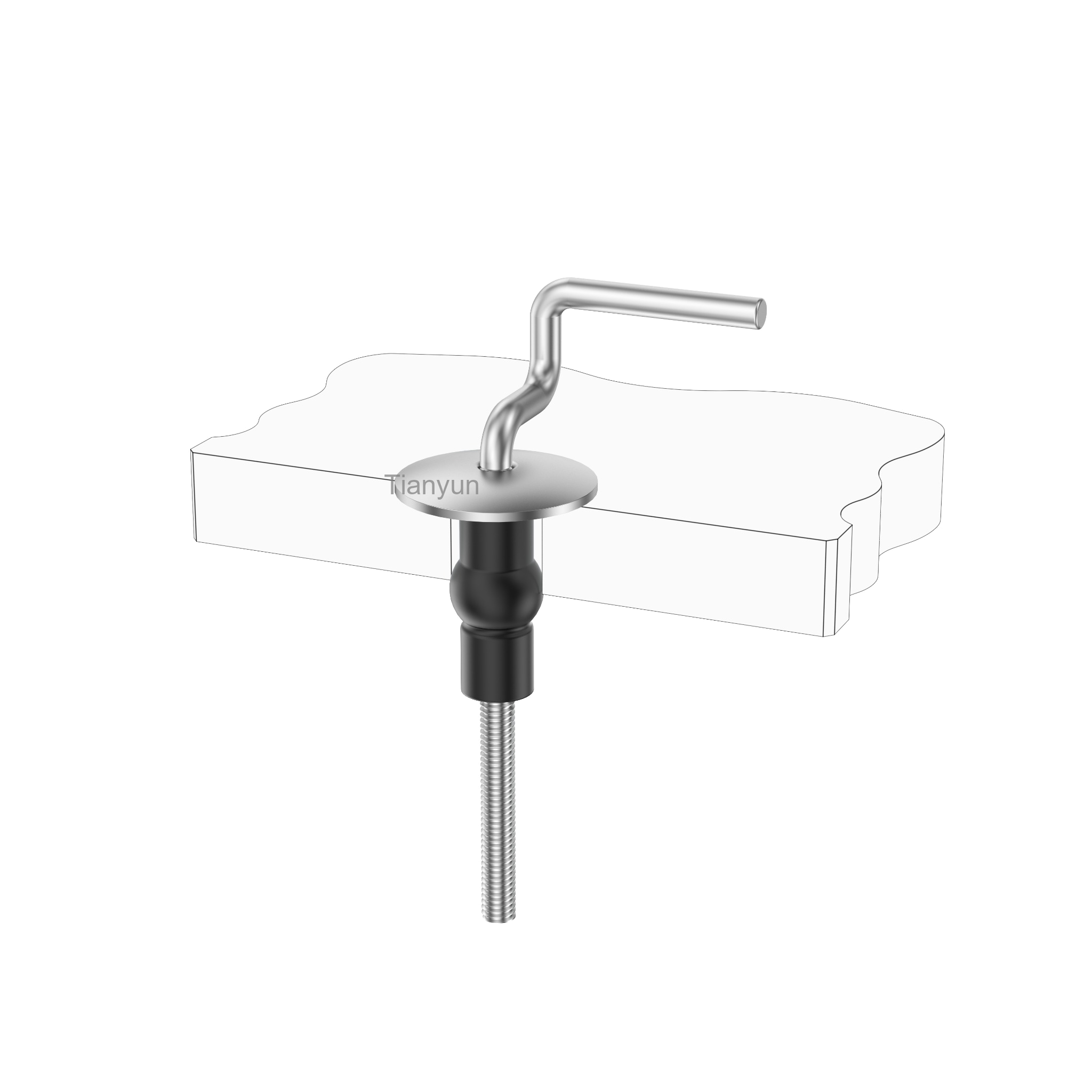 Rubber Expansion Top Fixing Kit for Traditional Toilet Seat Hinges product view