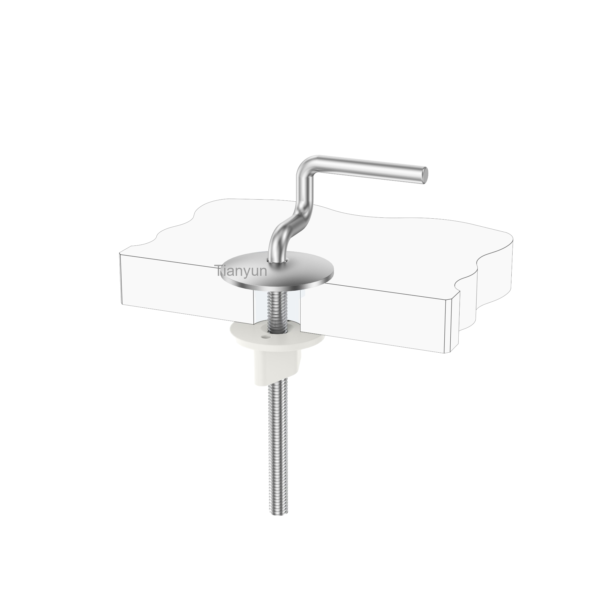 Stainless Steel Hinge Set for Classic Toilet Seats with Plastic Bottom-Fixing Nut product view