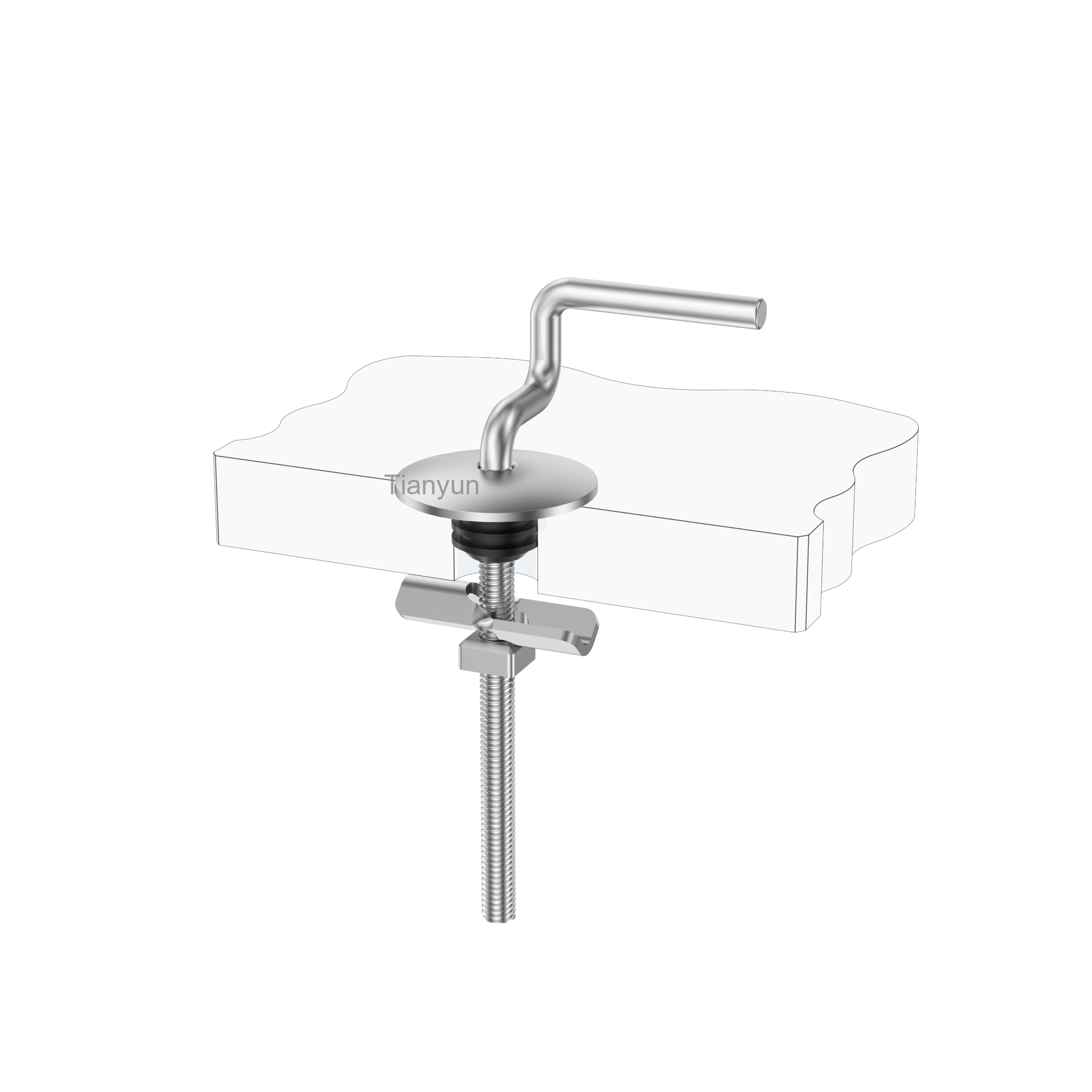 Stainless Steel Special Top Fixing Fixed Base Kit for Classic Toilet Seats product view