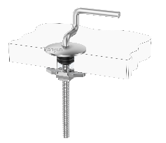 Classic Toilet Seat Top Fixing Kit with Stainless Steel Boat-Shaped Locking Plate