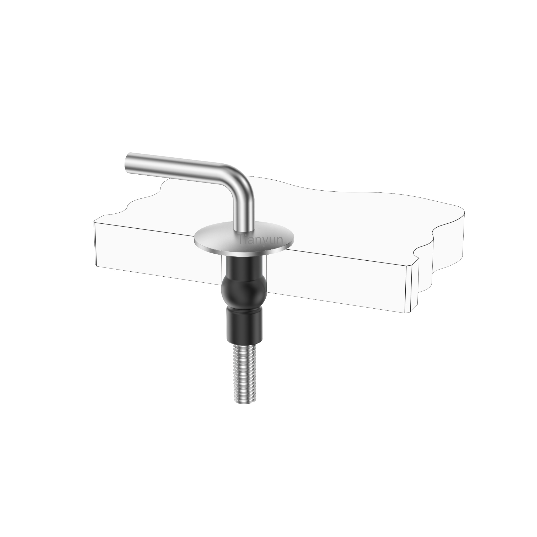 Fixed-Base Traditional Toilet Seat Hinge with Expanding Rubber Top Fixing for OEM Production product view