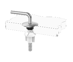 Fixed-Base Traditional Toilet Seat Hinge with Plastic Bottom-Fixing Nut for Blind-Hole WC Pans