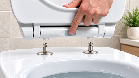 One Button Quick Release Toilet Seat
