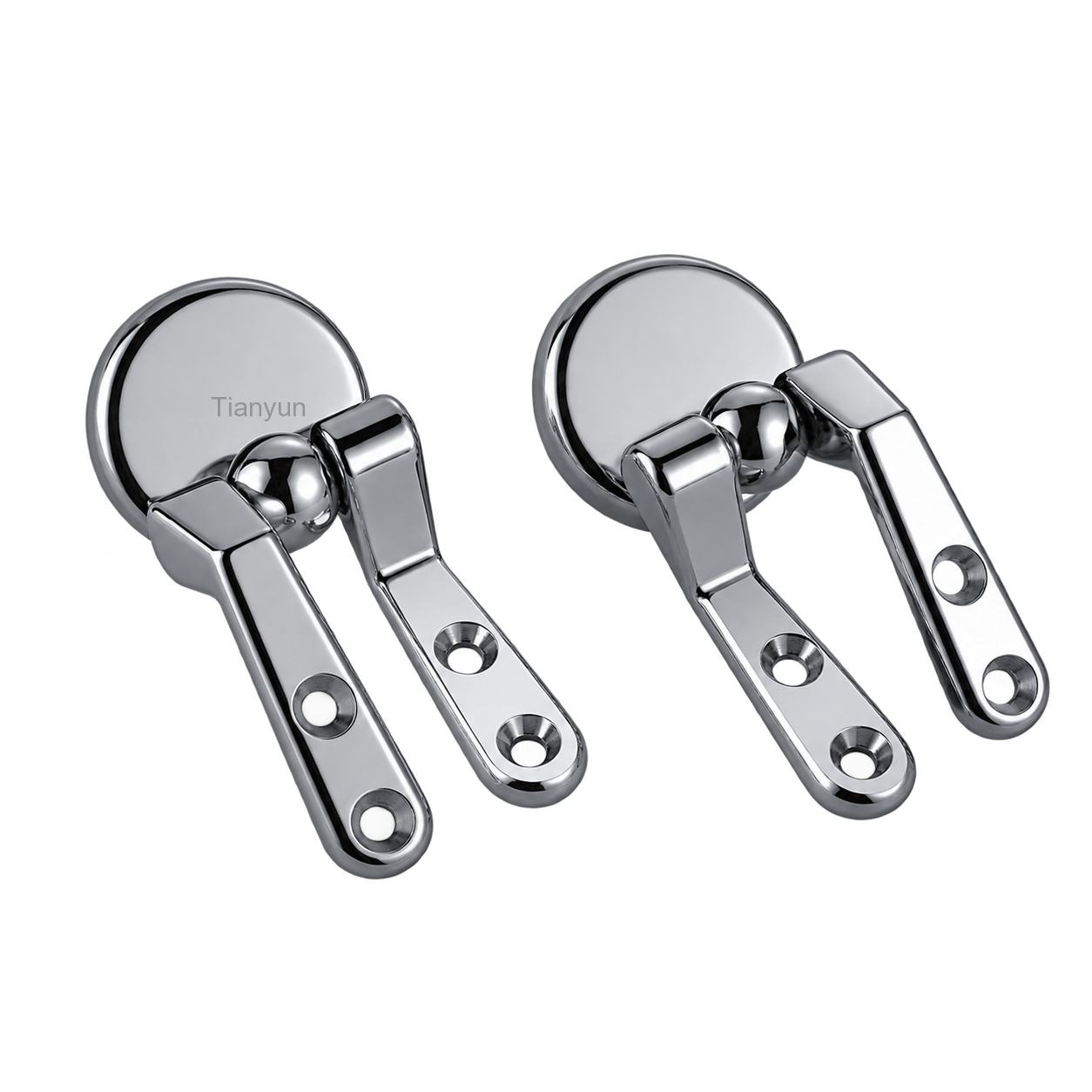 TY-P805 Heavy-Duty Metal Toilet Seat Hinges with Fixed Round Bases product view