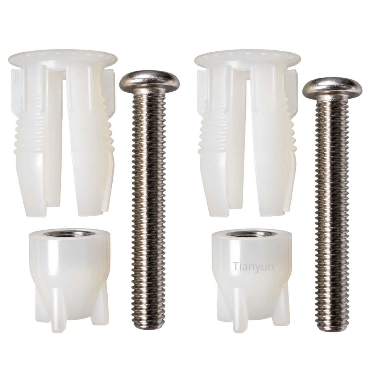 M6 Split Nylon Expansion Top Fixing Set for Toilet Seats- Stainless Steel Nut Insert product view