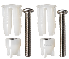 M6 Split Nylon Expansion Top Fixing Set for Toilet Seats- Stainless Steel Nut Insert